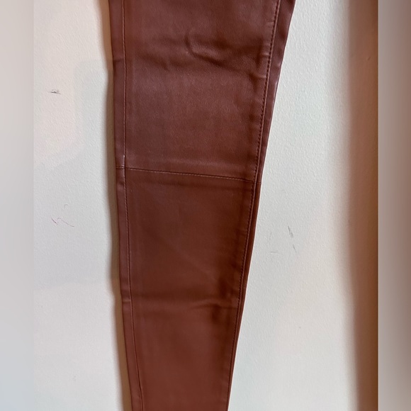 Current/Elliott Camel Brown Ankle Skinny Leather pants size 24 - Picture 6 of 14
